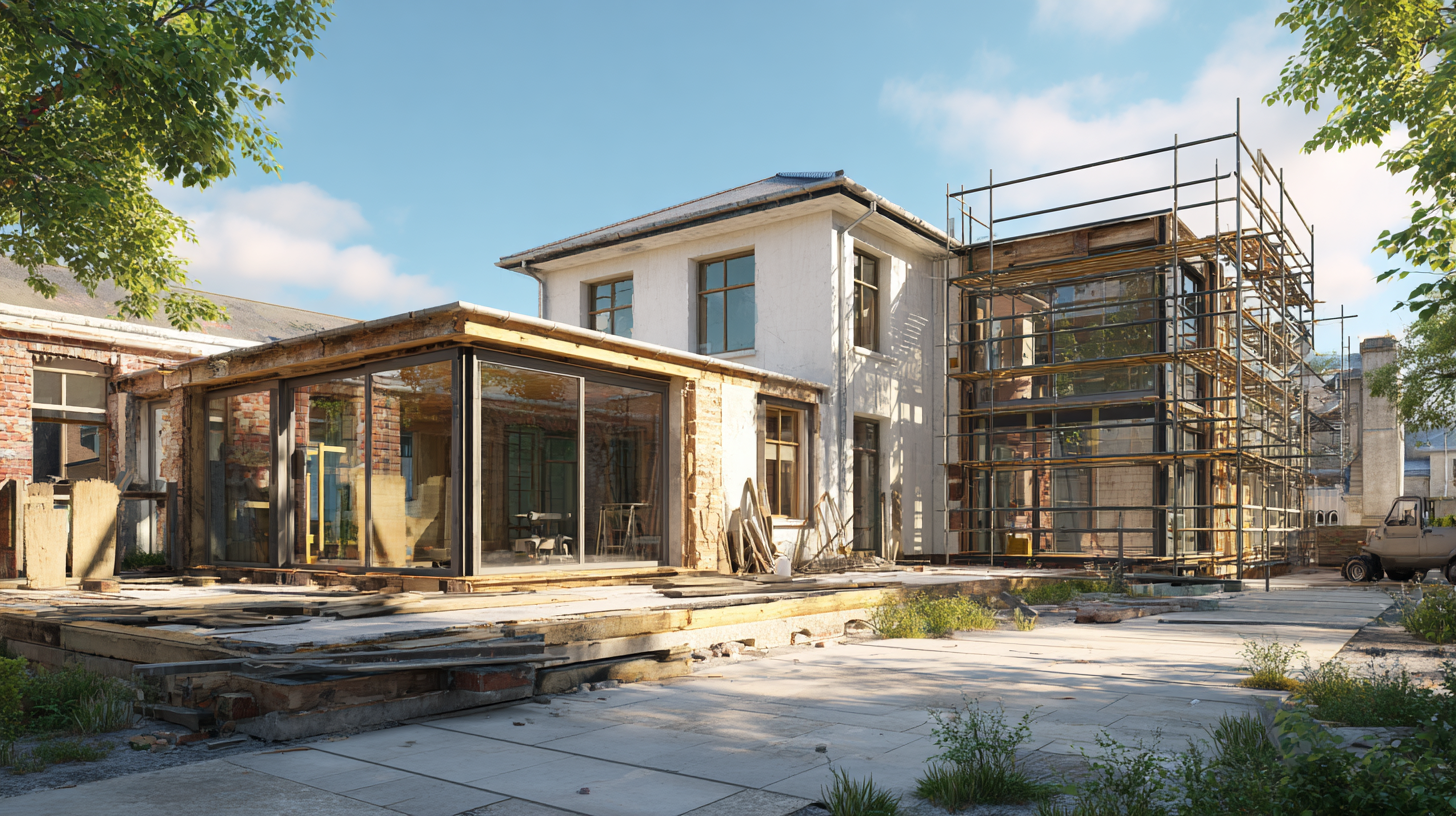 Haus im Umbau mit Zubau und Ausbau – moderne Ideen für Haus aufstocken, Dachbodenausbau und Anbau